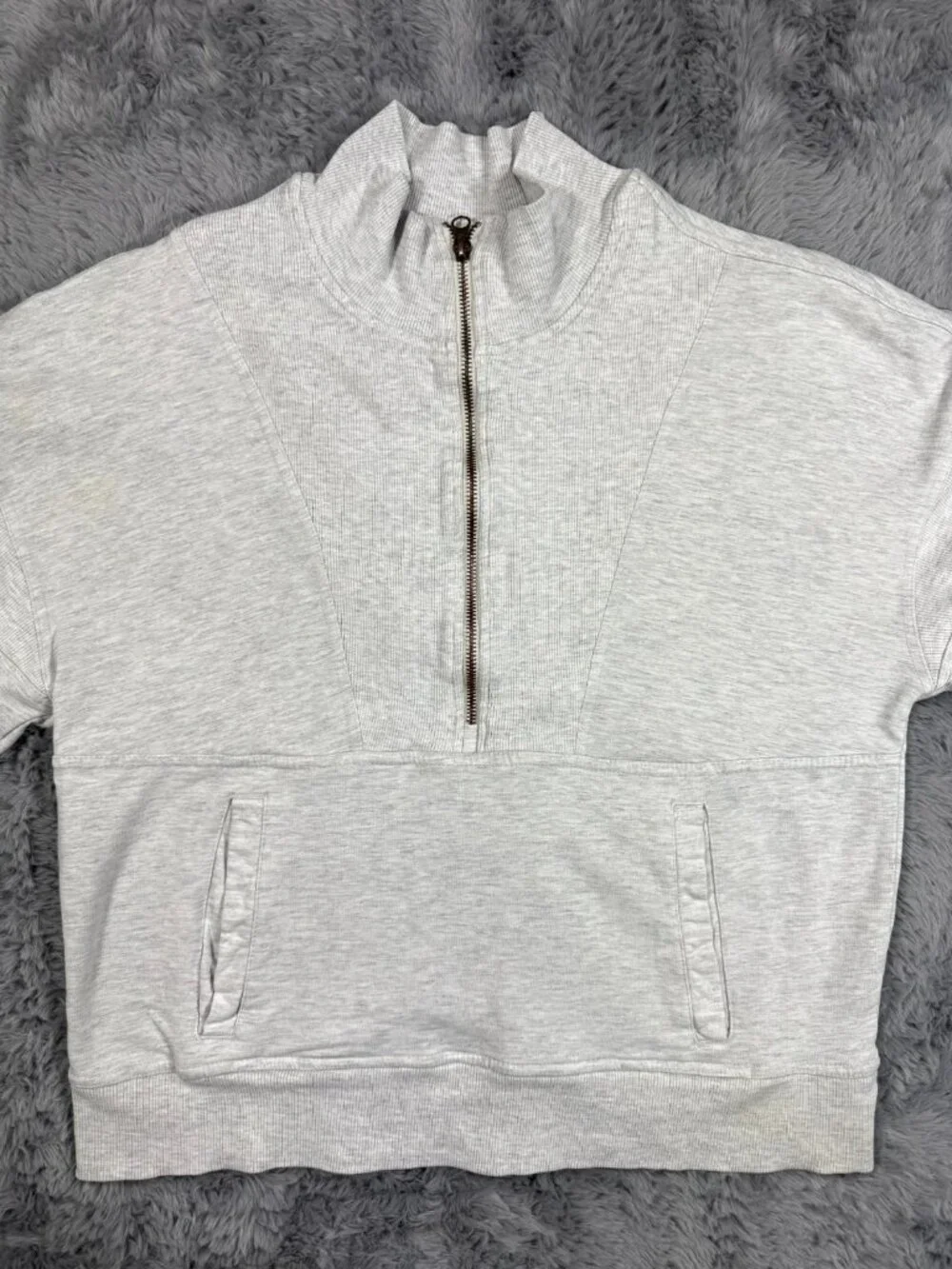 Free People Movement Sweatshirt Women's M Gray Cotton Performance Zip Workout